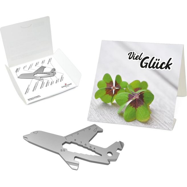 Produktabbildung ROMINOX® Key Tool Airplane (18 Funktionen) Viel Glück ROMINOX® Key Tool Airplane (18 Funktionen) Viel Glück