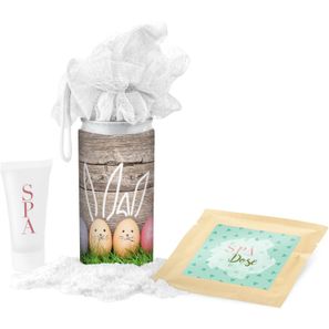 Geschenkset / Präsenteset: SPA Dose Ostern - Etikett Frohe Ostern - EierHasen