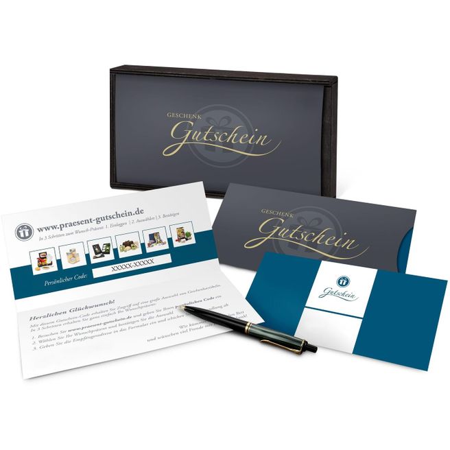 Produktabbildung Geschenkgutschein Blau in Holzkiste, 20 € für Präsent-, Lifestyle- und Wellnessartikel Geschenkgutschein Blau in Holzkiste, 20 € für Präsent-, Lifestyle- und Wellnessartikel