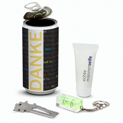 Geschenkset / Präsenteset: Männer-Geheimnis - Etikett Danke