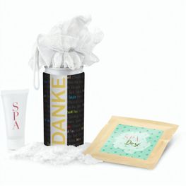Geschenkset / Präsenteset: SPA Dose - Etikett Danke