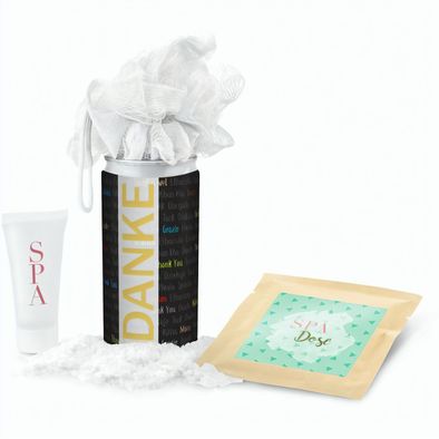 Geschenkset / Präsenteset: SPA Dose - Etikett Danke