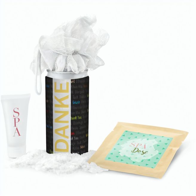 Geschenkset / Präsenteset: SPA Dose - Etikett Danke