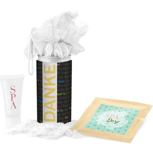 Produktabbildung Geschenkset / Präsenteset: SPA Dose - Etikett Danke Geschenkset / Präsenteset: SPA Dose - Etikett Danke (Bild 1)