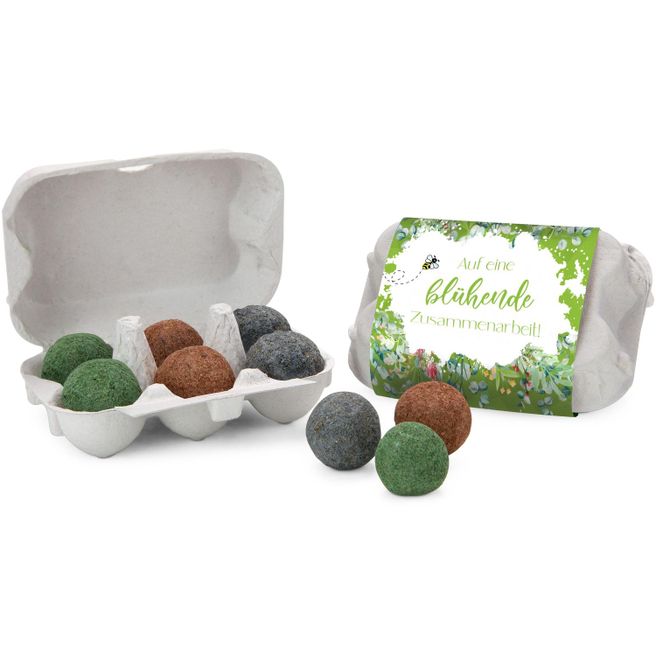 Geschenkartikel: Bienenweide im Eierkarton 'Blühende Zusammenarbeit'