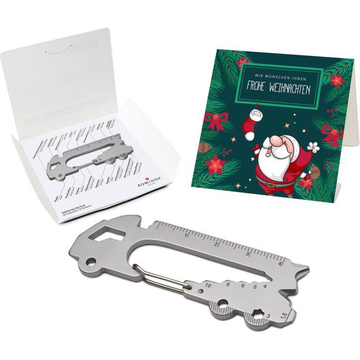 eine weihnachtskarte und ein werkzeug in einer box ROMINOX® Key Tool Truck (22 Funktionen) Frohe Weihnachten (Bild 1)