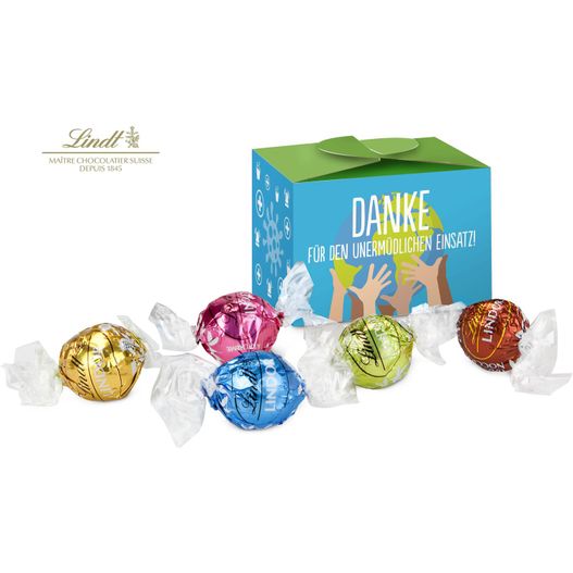 Geschenkartikel: Lindt süßes Danke, Pralinenschachtel mit Globus, 5 Lindorkugeln (Bild 1)