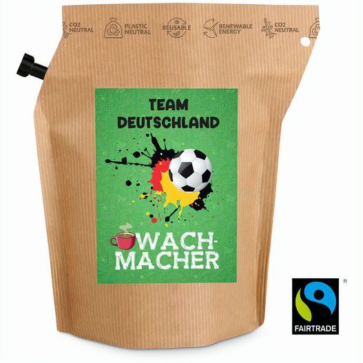 Produktabbildung Geschenkartikel / Präsentartikel: Fußball-EM Team Deutschland Wachmacher, Kaffee im Brühbeutel Geschenkartikel / Präsentartikel: Fußball-EM Team Deutschland Wachmacher, Kaffee im Brühbeutel (Bild 1)