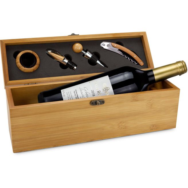 Produktabbildung Geschenkset / Präsenteset: Wein in Bambuskiste Geschenkset / Präsenteset: Wein in Bambuskiste