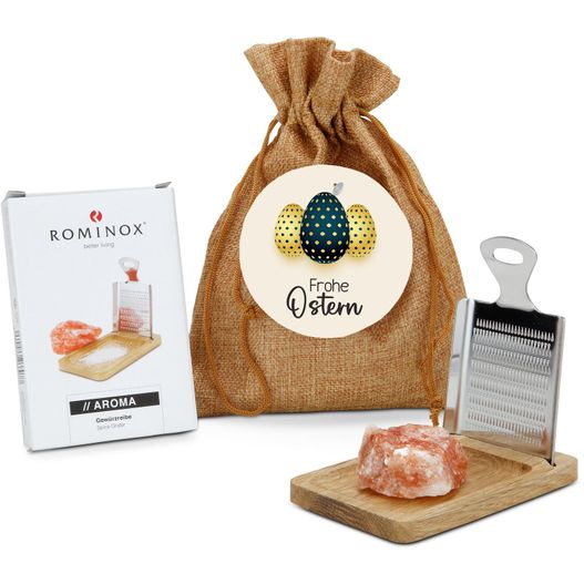 Geschenkset / Präsenteset: Kleine Salzreibe Frohe Ostern (Bild 1)