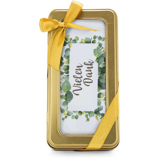 Produktabbildung Geschenkartikel / Präsentartikel: Golddose Vielen Dank Geschenkartikel / Präsentartikel: Golddose Vielen Dank (Bild 1)