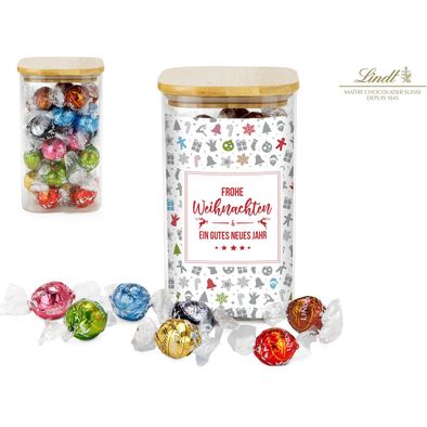 Geschenkset / Präsenteset: Lindor Team-Glas Frohe Weihnachten