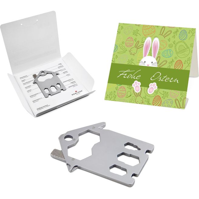 Produktabbildung ROMINOX® Key Tool House (21 Funktionen) Frohe Ostern Hase ROMINOX® Key Tool House (21 Funktionen) Frohe Ostern Hase