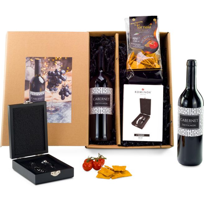 Geschenkset / Präsenteset: Wein & Snack