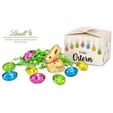 Geschenkartikel: Buntes Lindt Osternest - auch in individueller Pralinenschachtel