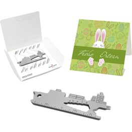Produktabbildung ROMINOX® Key Tool Cargo Ship (19 Funktionen) Frohe Ostern Hase ROMINOX® Key Tool Cargo Ship (19 Funktionen) Frohe Ostern Hase