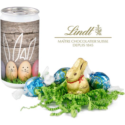 Produktabbildung Geschenkartikel / Präsentartikel: Lindt-Oster-Überraschung - Etikett Frohe Ostern - EierHasen Geschenkartikel / Präsentartikel: Lindt-Oster-Überraschung - Etikett Frohe Ostern - EierHasen (Bild 1)