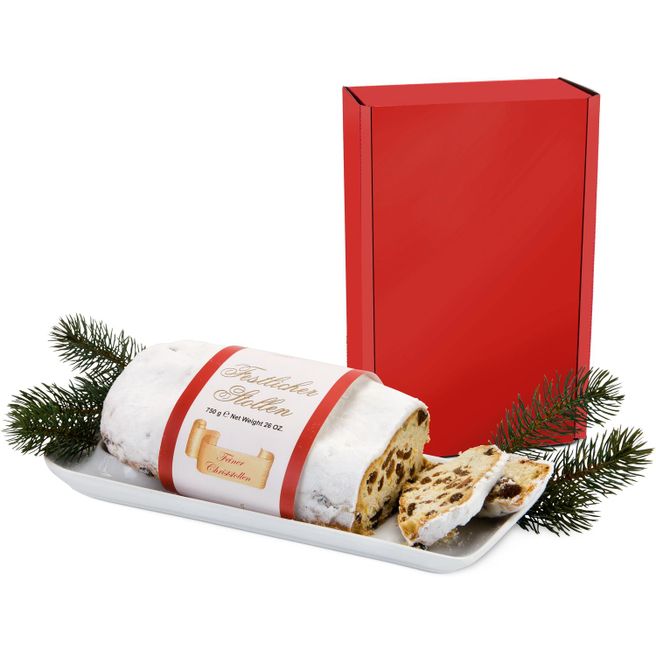 Präsenteset - Christstollen im roten Geschenkkarton