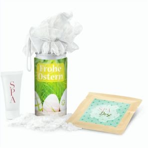 Geschenkset / Präsenteset: SPA Dose Ostern - Etikett Frohe Ostern - EierWiese