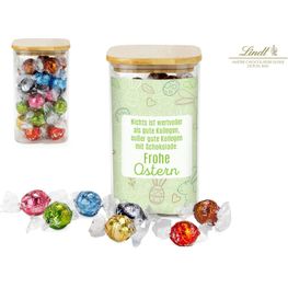 Geschenkset / Präsenteset: Lindor Team-Glas Frohe Ostern