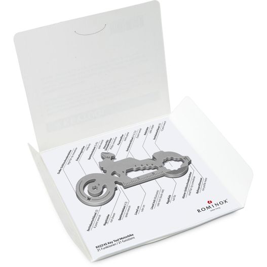 eine box mit scheren und ein paar scheren darin ROMINOX® Key Tool Motorbike (21 Funktionen) Große Helden (Einzelhandel) (Bild 1)