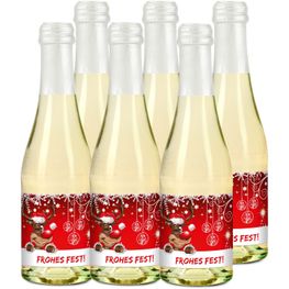 Geschenkartikel / Präsentartikel: 6x Frohes Fest, 0,2 l