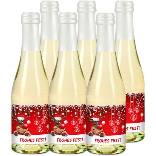 Geschenkartikel / Präsentartikel: 6x Frohes Fest, 0,2 l (Bild 1)