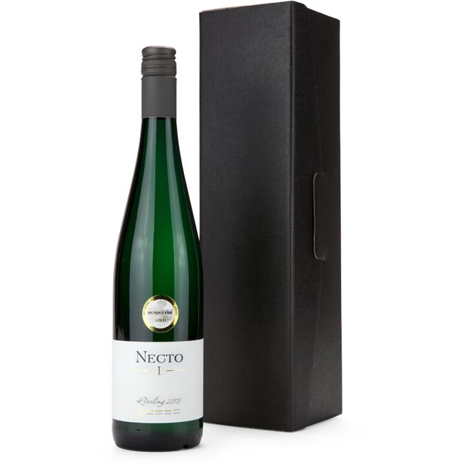 Geschenkset / Präsenteset: Weißwein im schwarzen Geschenkkarton