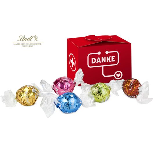 Produktabbildung Geschenkartikel / Präsentartikel: Lindt süßes Danke, 5 Lindorkugeln für medizinische Dienste Geschenkartikel / Präsentartikel: Lindt süßes Danke, 5 Lindorkugeln für medizinische Dienste (Bild 1)