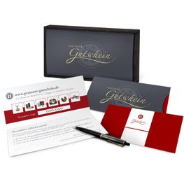 Geschenkgutschein Rot in Holzkiste, 10 € für Präsent-, Lifestyle- und Wellnessartikel