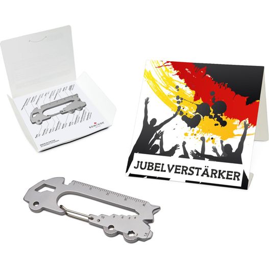 eine box mit einem messer und einer karte darin ROMINOX® Key Tool Truck (22 Funktionen) Deutschland Fan Jubelverstärker (Bild 1)