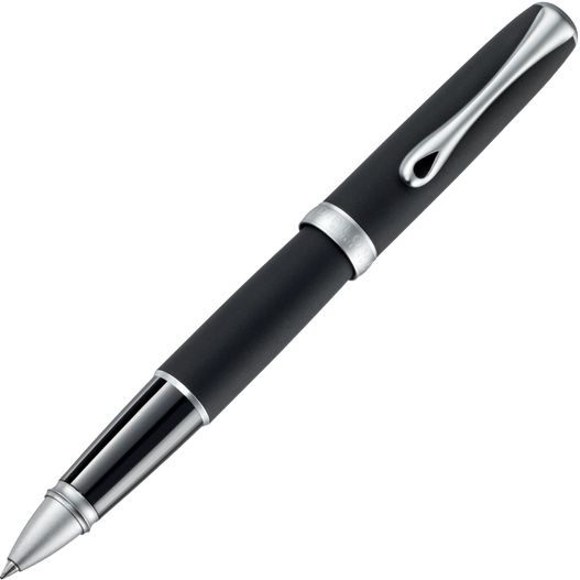 ein stift mit schwarzem körper und silber Diplomat EXCELLENCE A2 Lapis Rollerball (Bild 1)