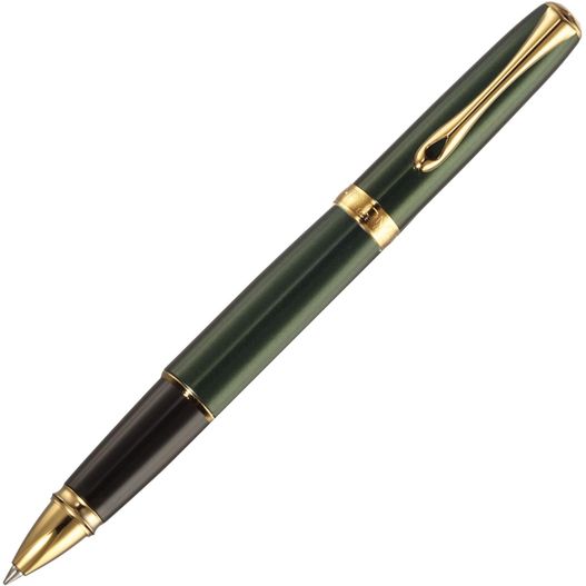 ein stift mit einem goldenen trimm und einem grünen körper Diplomat EXCELLENCE A2 Ever Vergoldet Rollerball (Bild 1)