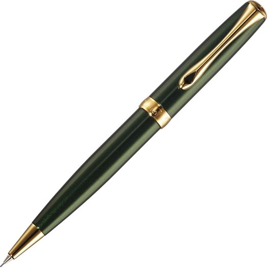 ein stift mit einem goldenen trimm und einem grünen körper Diplomat EXCELLENCE A2 Ever Vergoldet Bleistift (Bild 1)