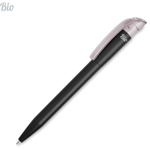 ein stift mit einem schwarzen körper und einer rosa spitze HK - S45 BIO CLEAR Kugelschreiber (Bild 1)