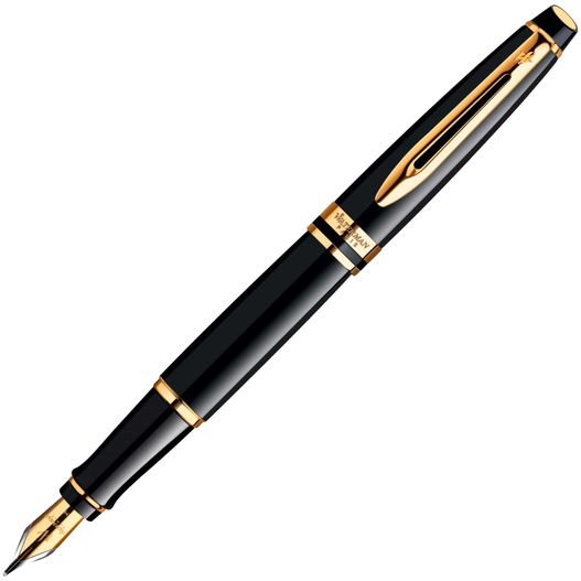 ein stift mit einem goldenen trimm und schwarzem körper Waterman EXPERT GT Füllfederhalter (Bild 1)