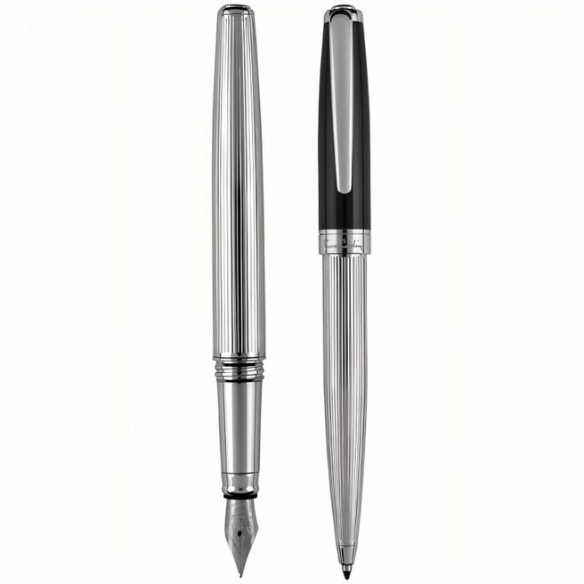 Pierre Cardin CHRISTOPHE - Chrome Kugelschreiber und Füllfederhalter