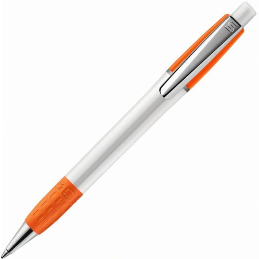 ein stift mit einem metallkörper und orangen trimm HK - SEMYR GRIP YOUNG Kugelschreiber (Bild 1)