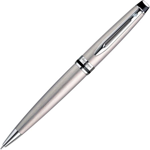 ein stift mit silbernem körper und schwarzer spitze Waterman EXPERT Stainless Steel CT Kugelschreiber (Bild 1)