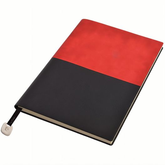 ein rotes und schwarzes notizbuch mit schwarzem cover Pierre Cardin REPORTER - Notizbuch (Bild 1)
