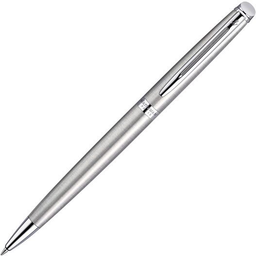ein stift mit einem silbernen finish und einer schwarzen spitze Waterman HÉMISPHÈRE Stainless Steel CT Kugelschreiber (Bild 1)