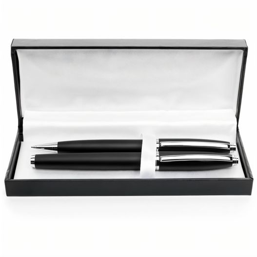 zwei stifte in einer schwarzen box auf einem weißen hintergrund HK - 110 G15 Kugelschreiber + Rollerball (Bild 1)