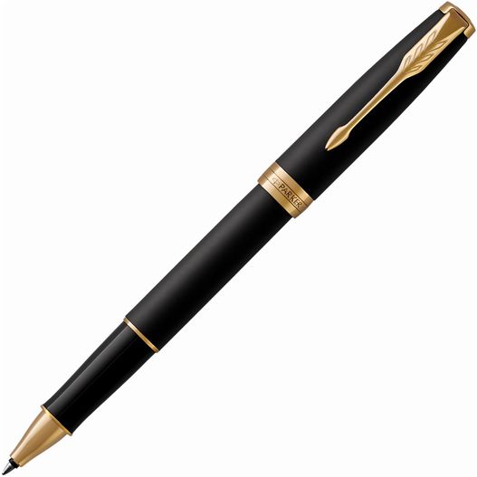 ein stift mit einem goldenen trimm und schwarzem körper Parker SONNET Core Matte GT Rollerball (Bild 1)