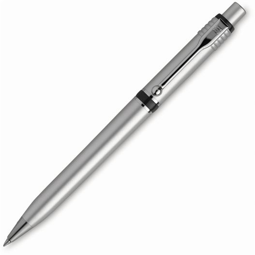 ein stift mit einem metallkörper und schwarzem trimm HK - RAJA CHROME SILVER Kugelschreiber (Bild 1)