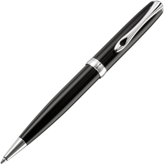 ein stift mit schwarzem körper und silber Diplomat EXCELLENCE A2 Lack Chrom Kugelschreiber (Bild 1)