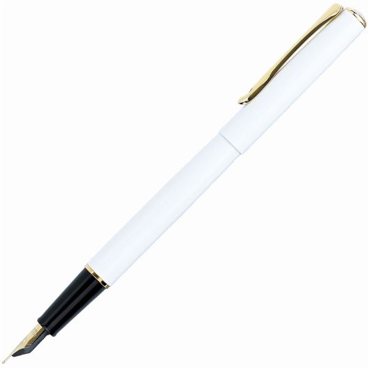 ein stift mit einer goldenen spitze und einem weißen körper Diplomat TRAVELLER vergoldet Füllfederhalter (Bild 1)