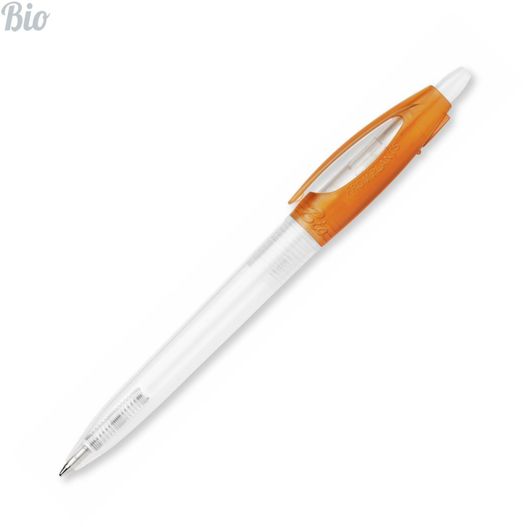 ein stift mit kunststoffspitze und orange spitze HK - BIO S! Clear Kugelschreiber (Bild 1)