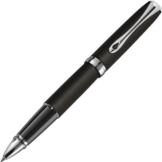 ein stift mit schwarzem körper und silber Diplomat EXCELLENCE A2 Oxid Eisen Rollerball (Bild 1)