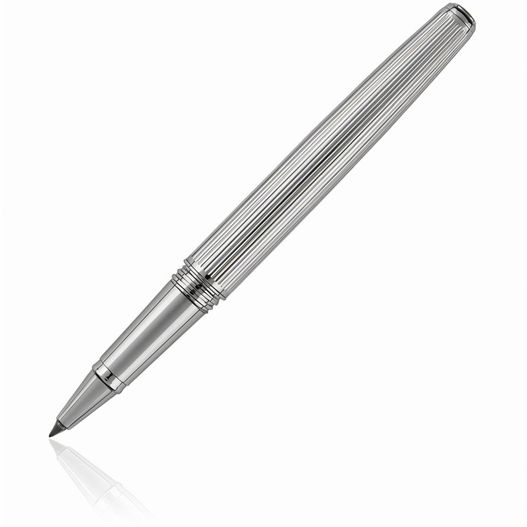 ein stift mit einem silbernen finish und einer schwarzen spitze Pierre Cardin CHRISTOPHE - Chrome Rollerball (Bild 1)