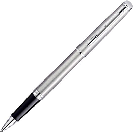 ein stift mit schwarzer spitze und silbernem körper Waterman HÉMISPHÈRE Stainless Steel CT Rollerball (Bild 1)